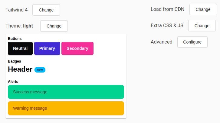 Tailwind 4 dashboard