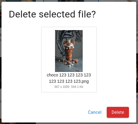File manager delete file dialog