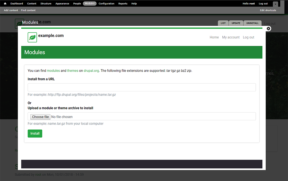 Upload N1ED module screenshot