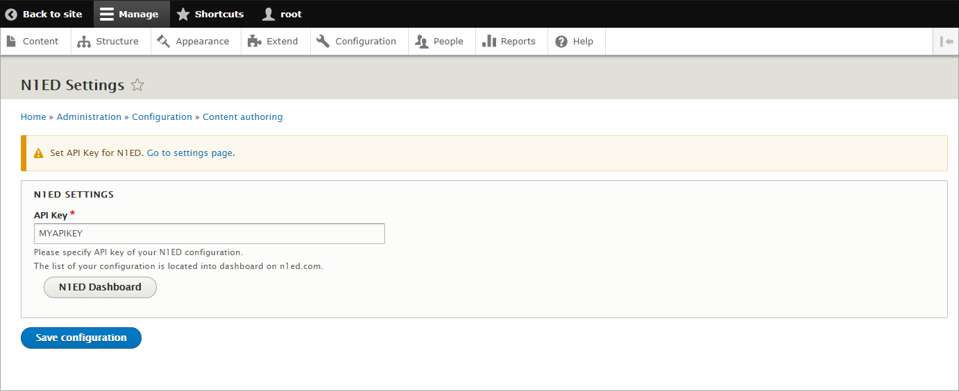 N1ED settings screenshot