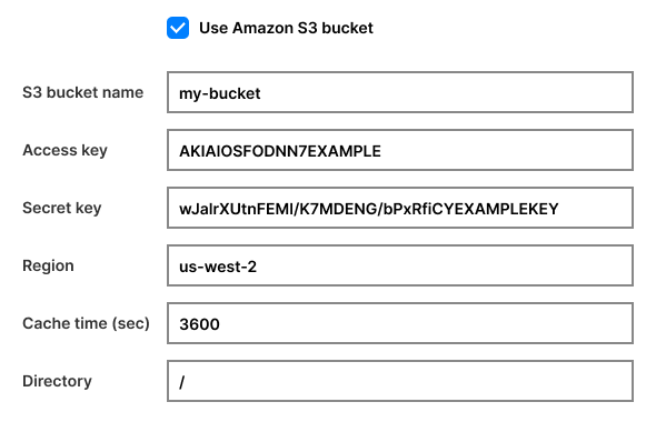 S3 bucket configuration