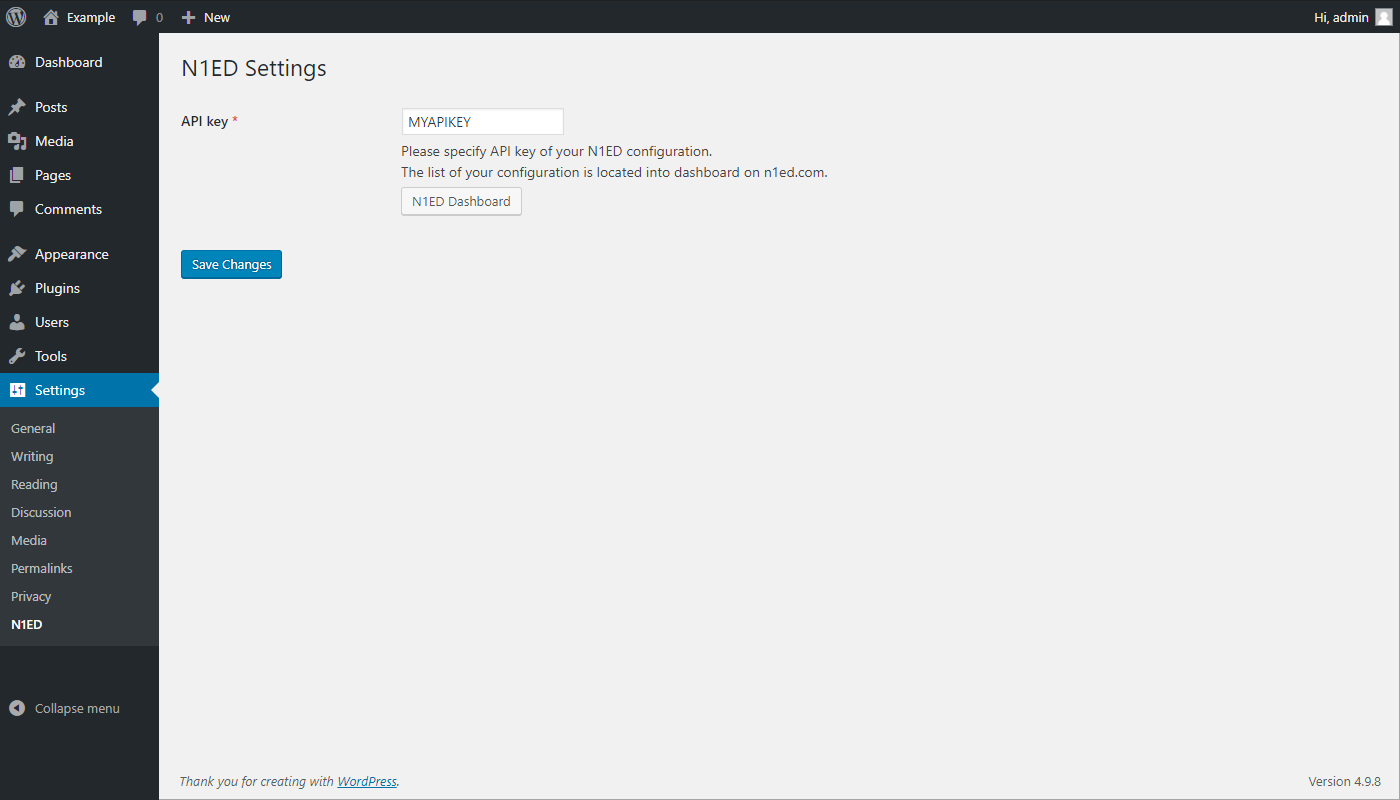 N1ed settings screenshot