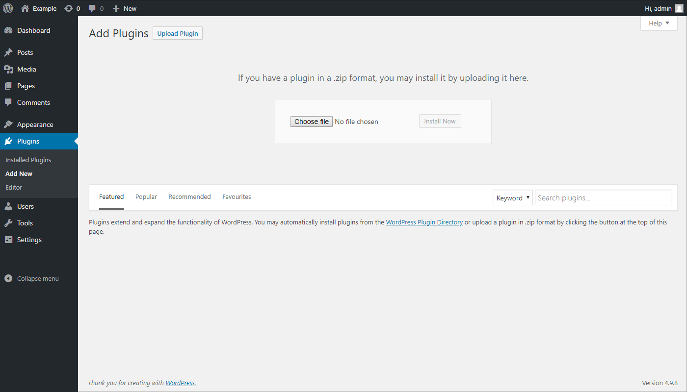 Upload the module archive screenshot