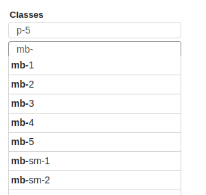 List of Bootstrap autocomplete classes