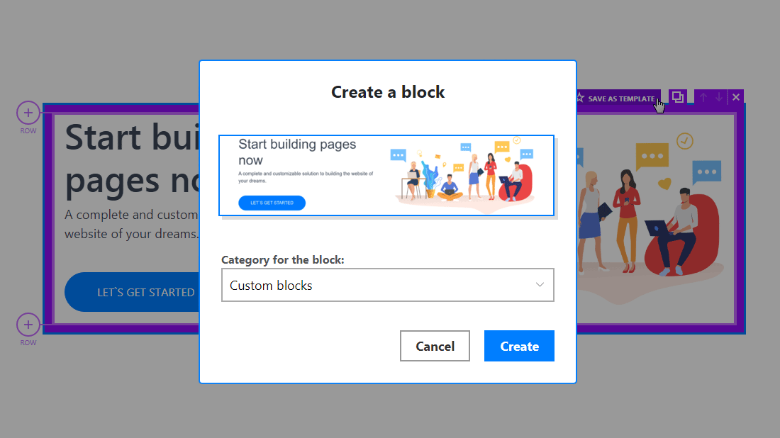 Create Bootstrap block screenshot
