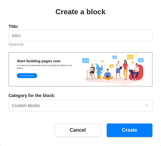 Save block as template