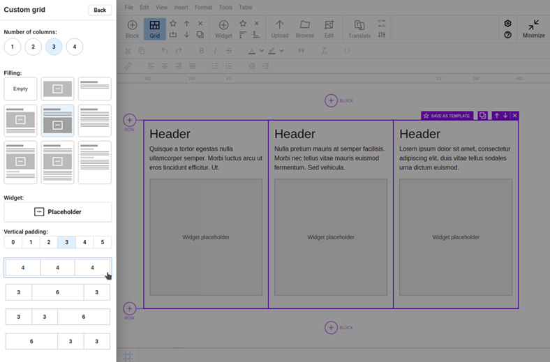 Bootstrap block builder