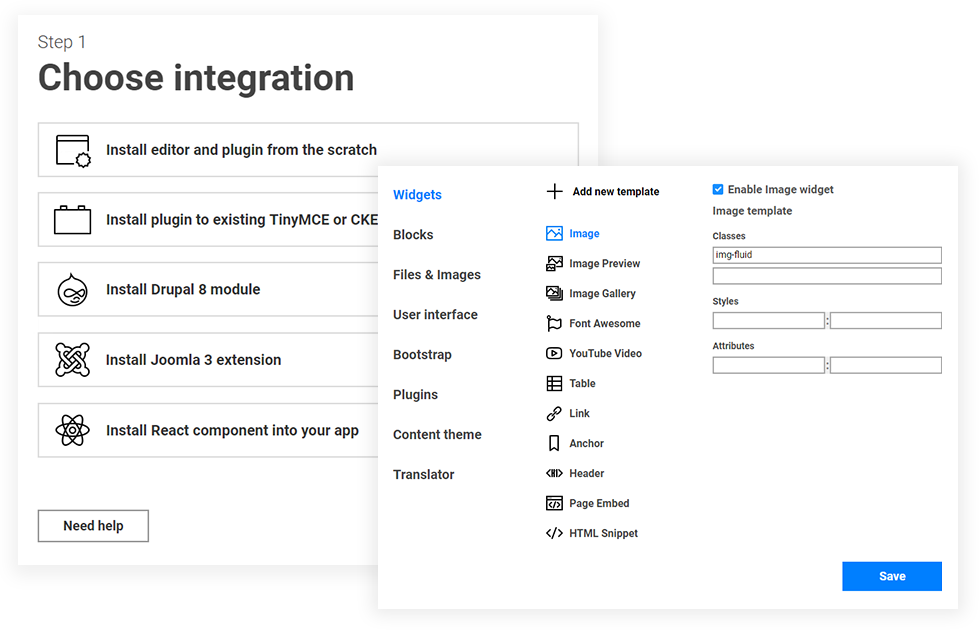 Installation wizard and configuration editor