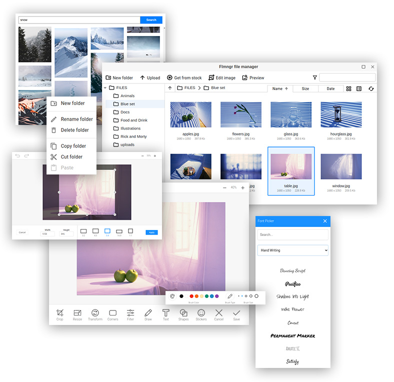 Manage files and edit images