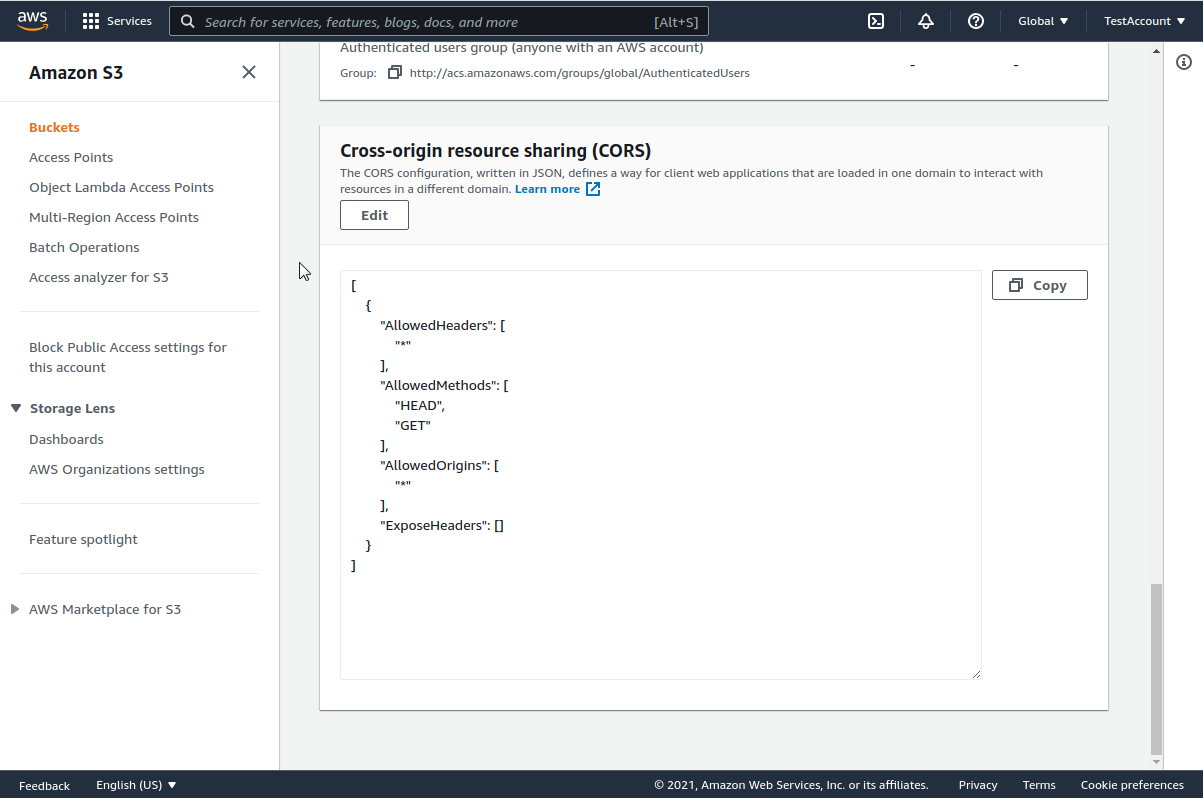 CORS configuration