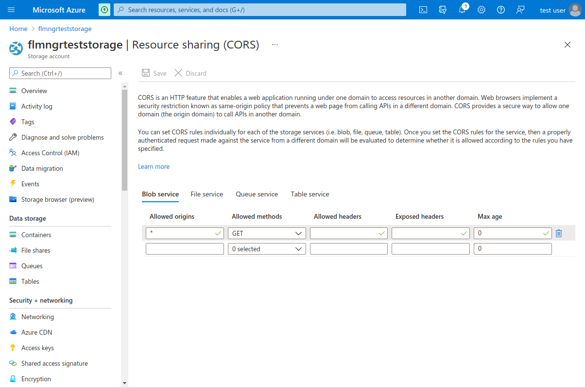 CORS configuration