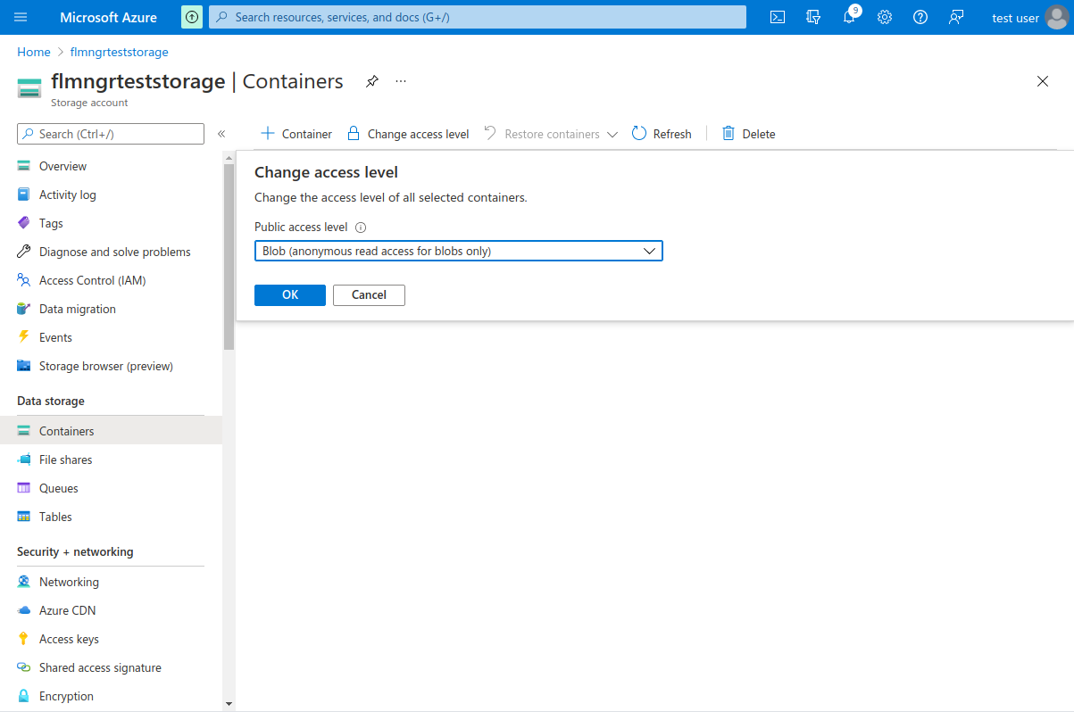 Azure Blob public access