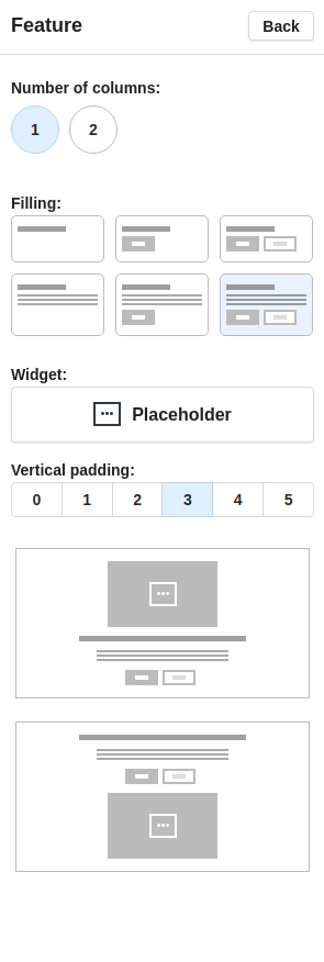 Feature vertical Block constructor