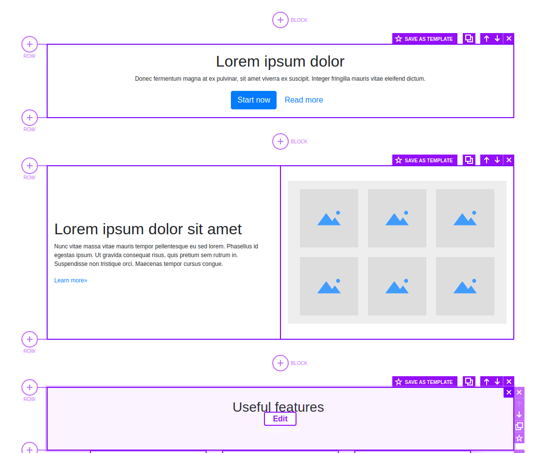 Create content in Bootstrap Editor