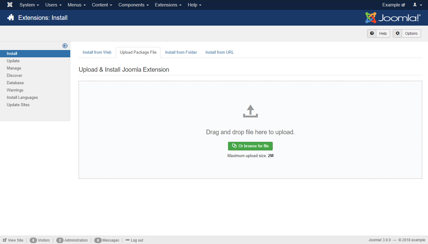 Upload the module archive screenshot
