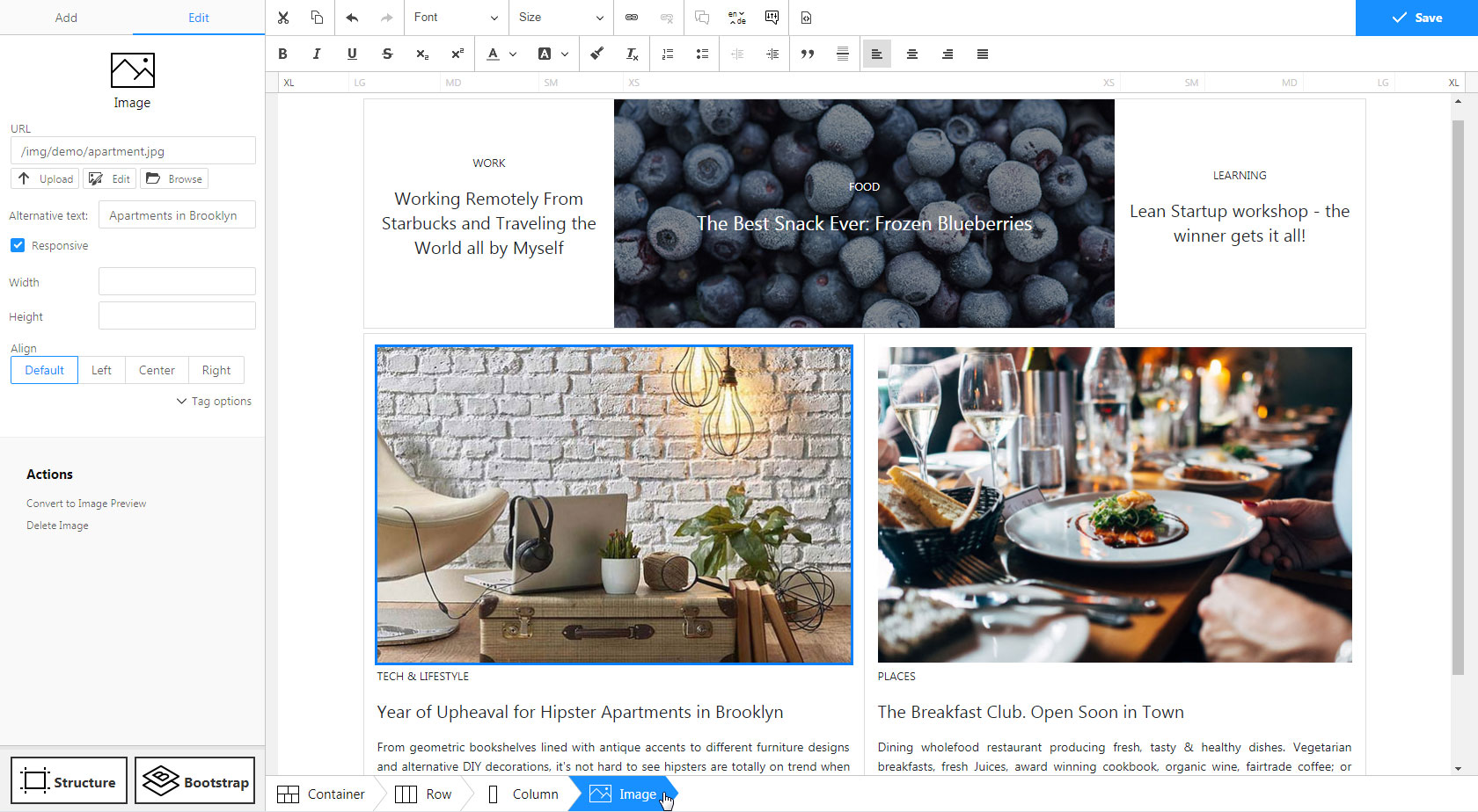 Primary editor for Drupal 8