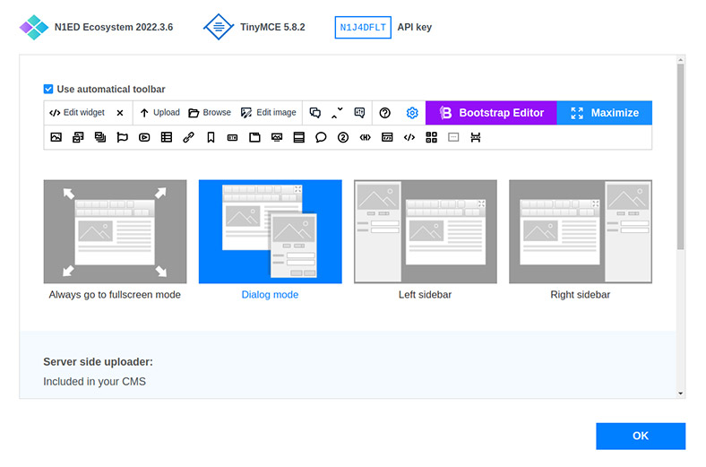 Configure WYSYWYG editor visually