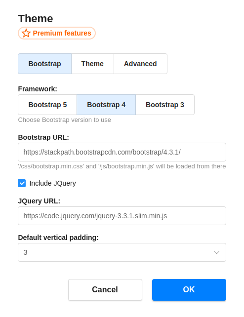 Choose Bootstrap framework